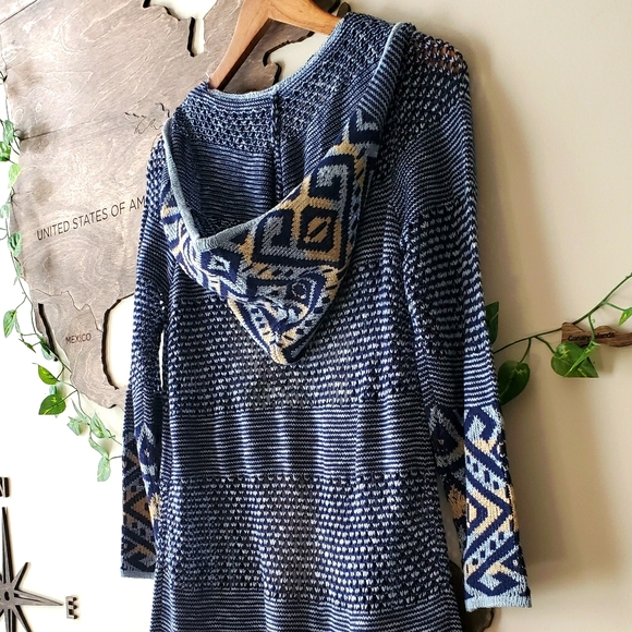 NWOT🔥Boho Hooded Knit Cardigan💙 - Picture 5 of 7
